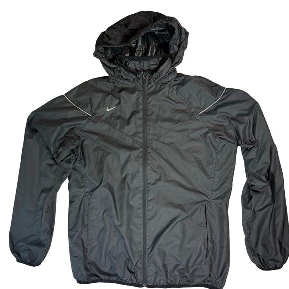 Nike Storm-Fit Women’s Black Hooded Windbreaker Jacket Size Large Waterproof - Picture 2 of 11